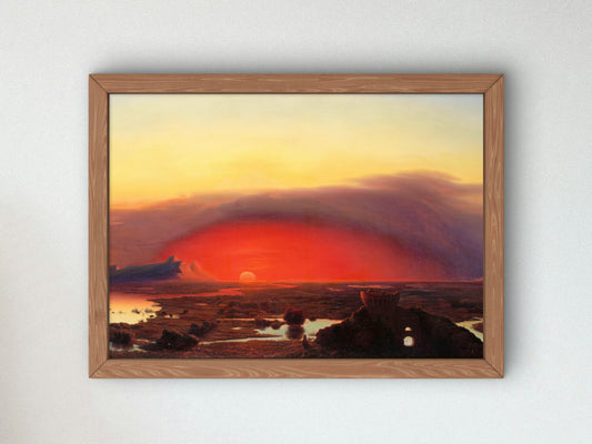 The Pontine Marshes at Sunset by August Kopisch 1848, Wall Art Print, Fine Art Reproduction, Museum Quality Decor, Poster