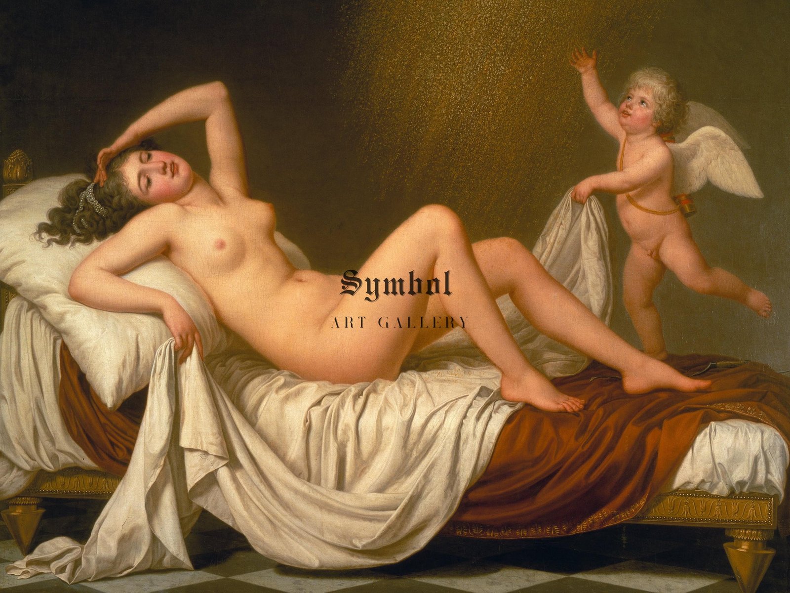 Danae and the Shower of Gold by Adolf Ulrik Wertmüller, 1787, Rococo Neoclassicism, fine art print