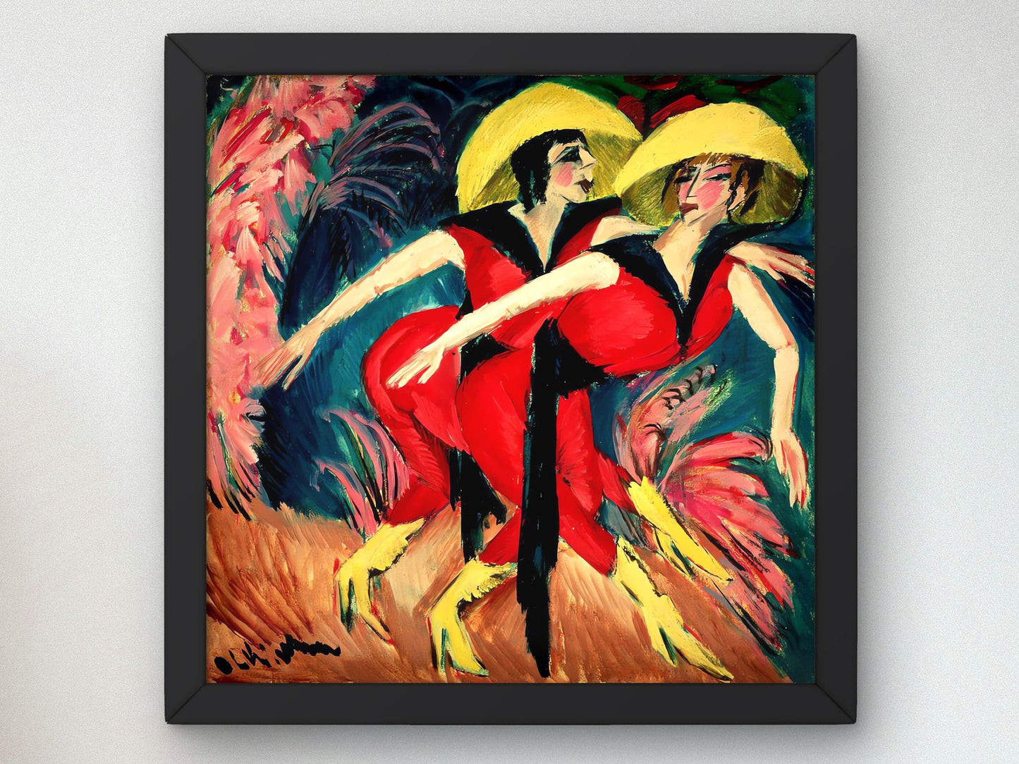Dancers in Red by Ernst Ludwig Kirchner, 1914, Expressionism and Fauvism, fine art print