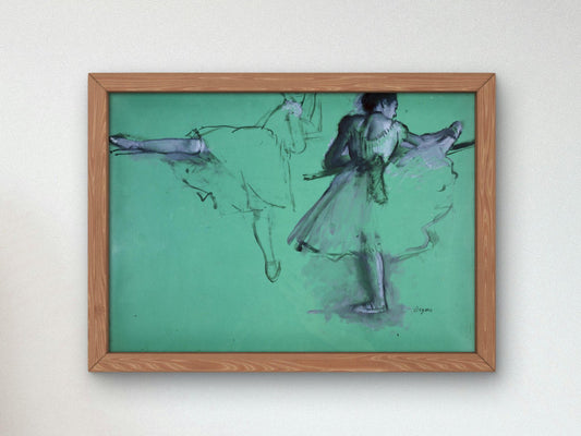 Dancers Practising at the Barre by Edgar Degas, 1877, Impressionism, fine art print