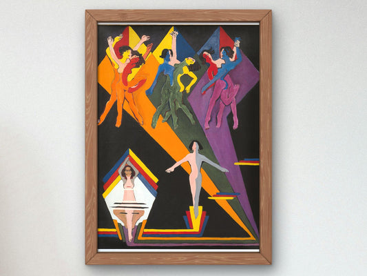 Dancing Girls in Colourful Rays by Ernst Ludwig Kirchner, 1937, Expressionism and Fauvism, fine art print