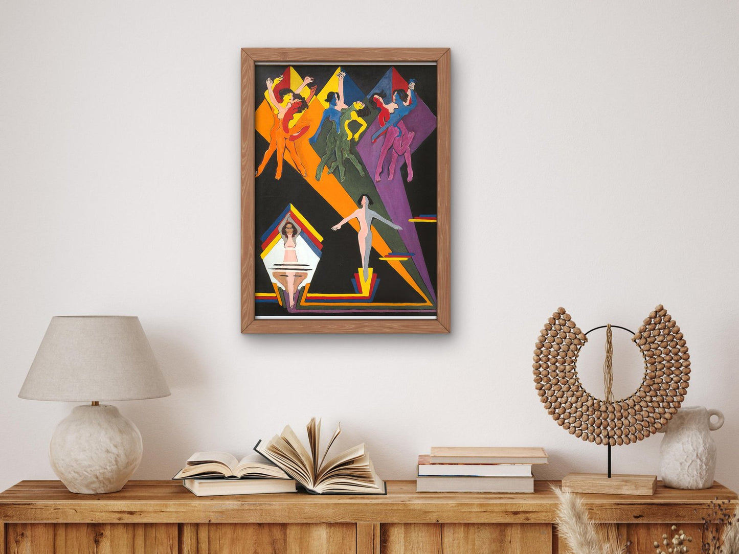 Dancing Girls in Colourful Rays by Ernst Ludwig Kirchner, 1937, Expressionism and Fauvism, fine art print
