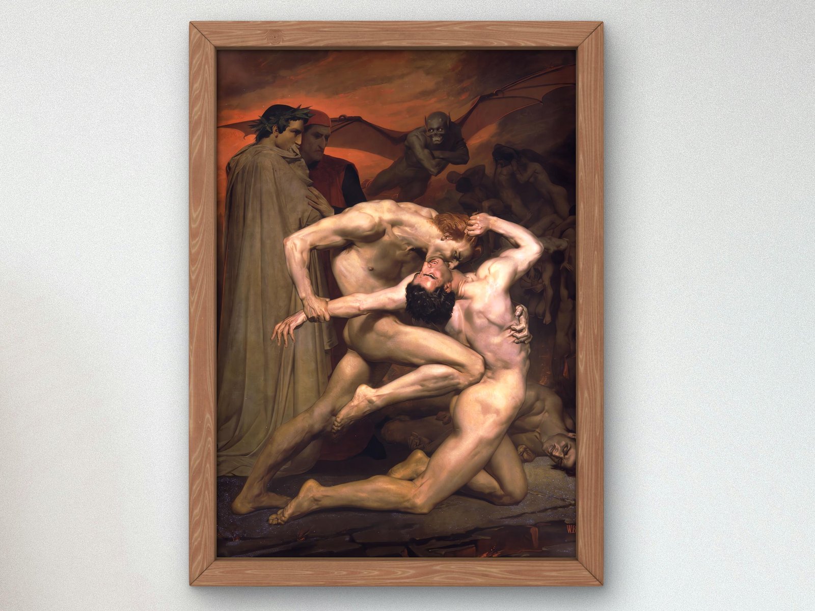 Dante and Virgil in Hell by William-Adolphe Bouguereau, 1850, Romanticism, fine art print