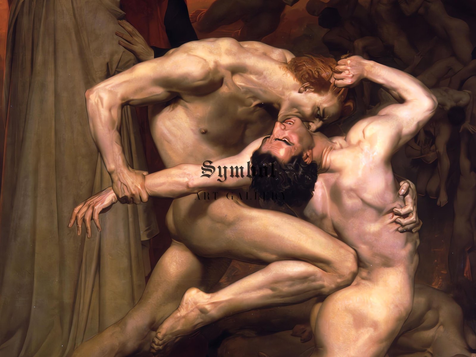 Dante and Virgil in Hell by William-Adolphe Bouguereau, 1850, Romanticism, fine art print