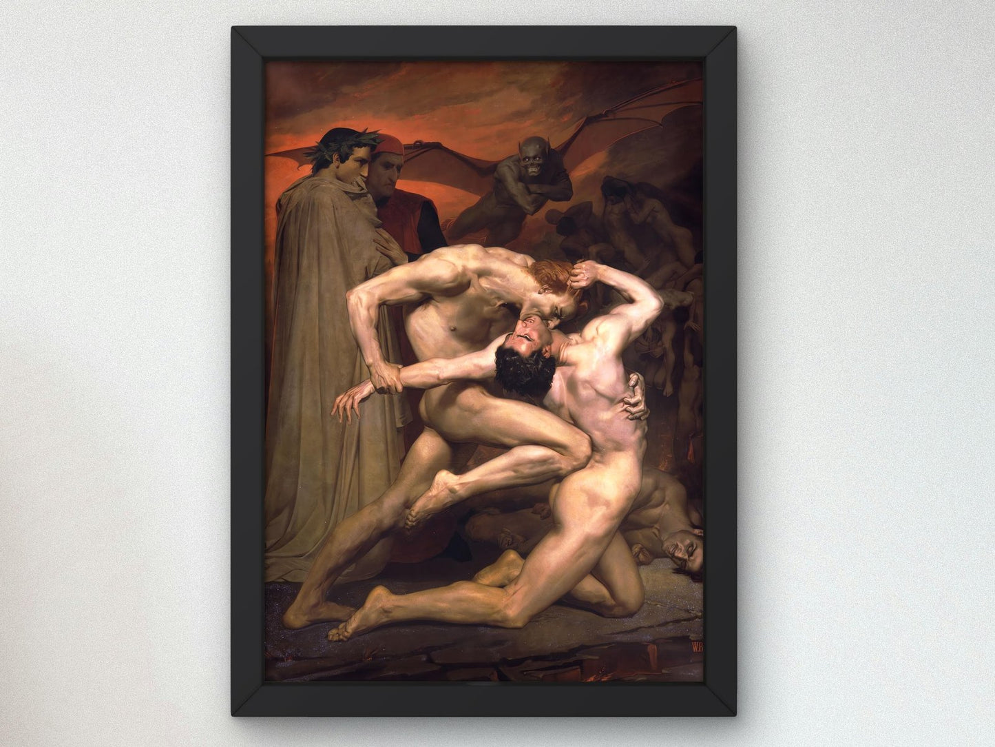 Dante and Virgil in Hell by William-Adolphe Bouguereau, 1850, Romanticism, fine art print