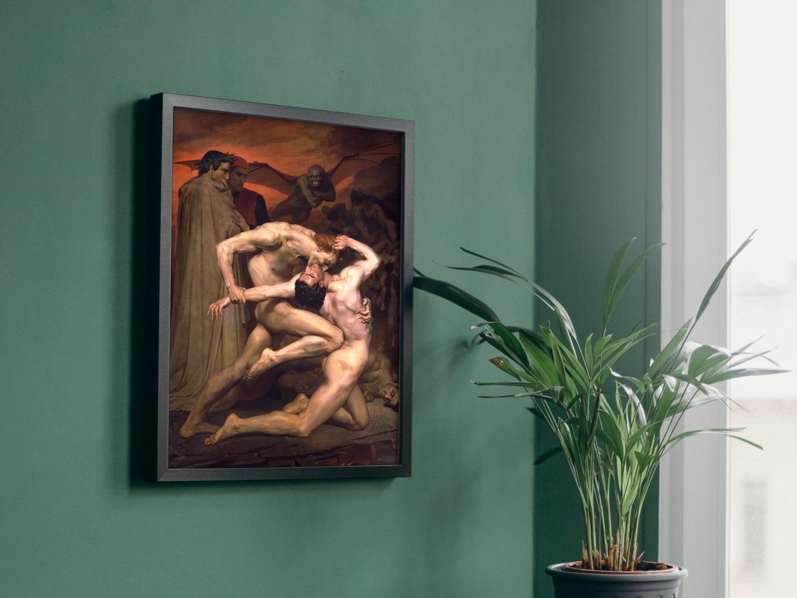 Dante and Virgil in Hell by William-Adolphe Bouguereau, 1850, Romanticism, fine art print