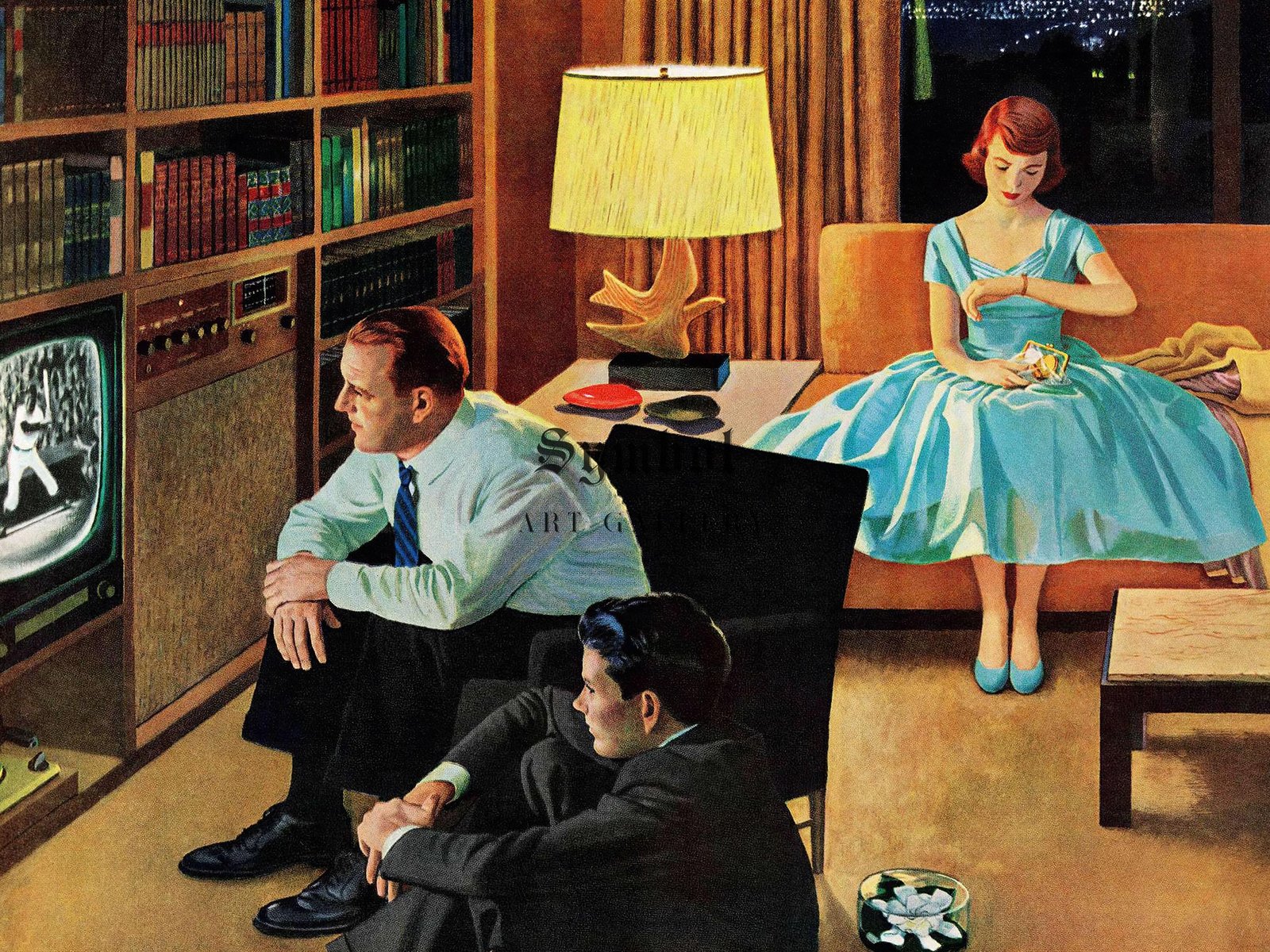 Date with the Television by John Philip Falter, 1956, Art Deco and American Modernism, fine art print