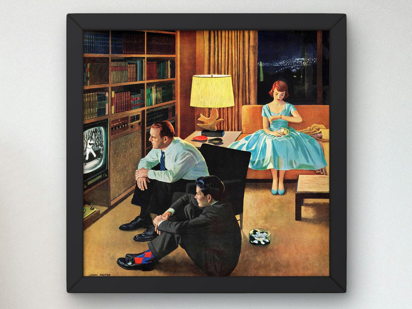 Date with the Television by John Philip Falter, 1956, Art Deco and American Modernism, fine art print