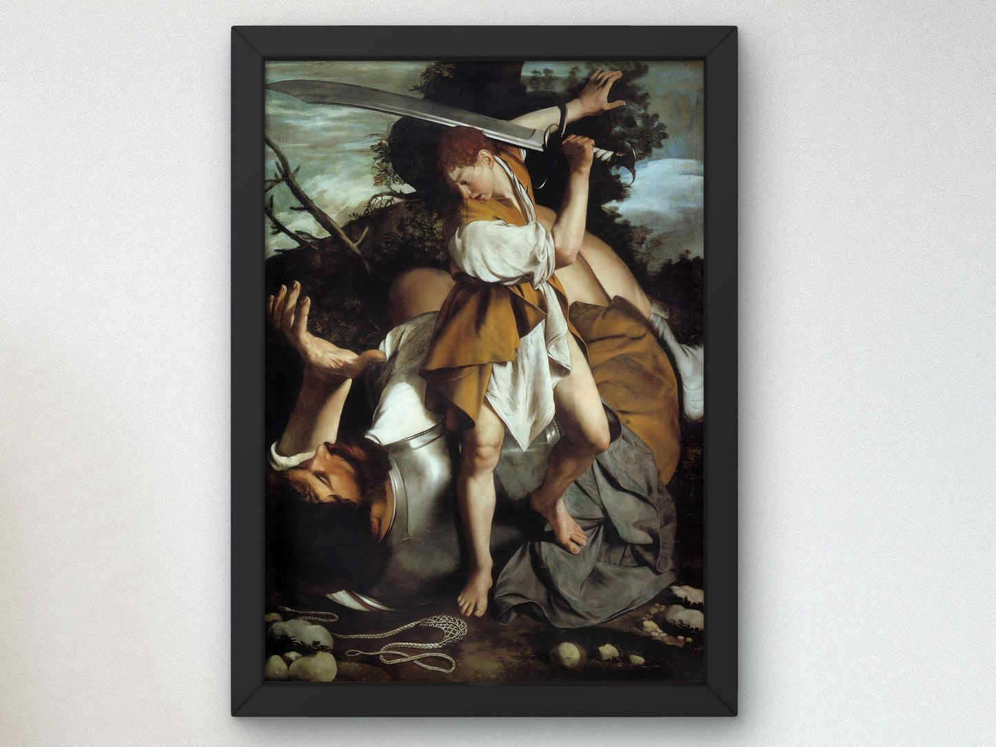 David and Goliath by Orazio Gentileschi, 1607, Baroque and Chiaroscuro, fine art print