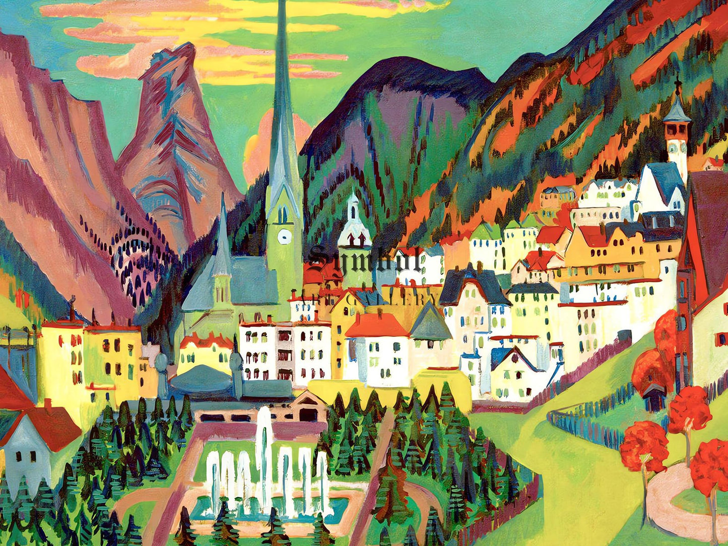 Davos in Summer by Ernst Ludwig Kirchner, 1919, Expressionism and Fauvism, fine art print