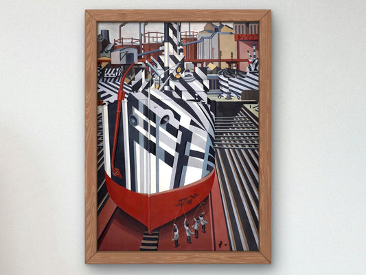 Dazzleships in Dry Dock at Liverpool by Edward Alexander Wadsworth, 1919, Cubism and Abstract Art, fine art print