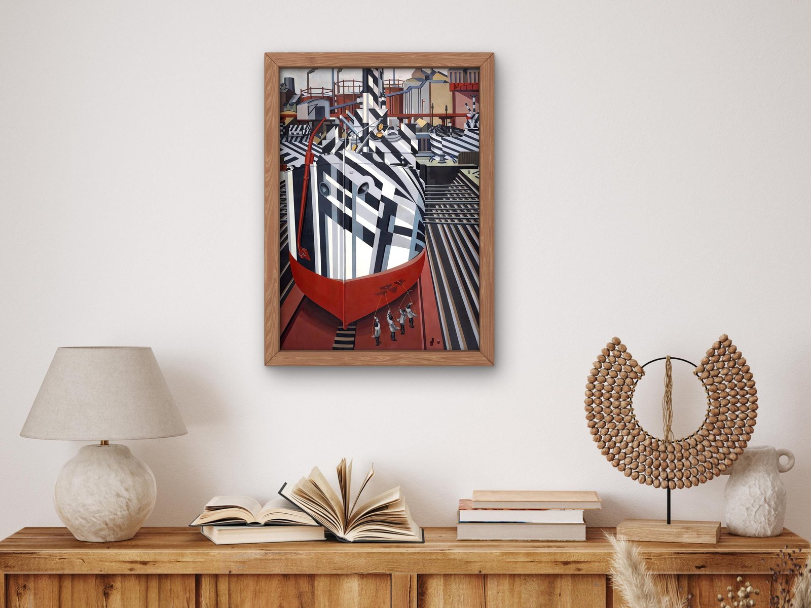Dazzleships in Dry Dock at Liverpool by Edward Alexander Wadsworth, 1919, Cubism and Abstract Art, fine art print