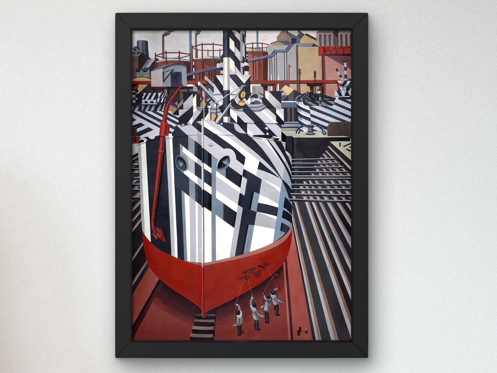 Dazzleships in Dry Dock at Liverpool by Edward Alexander Wadsworth, 1919, Cubism and Abstract Art, fine art print