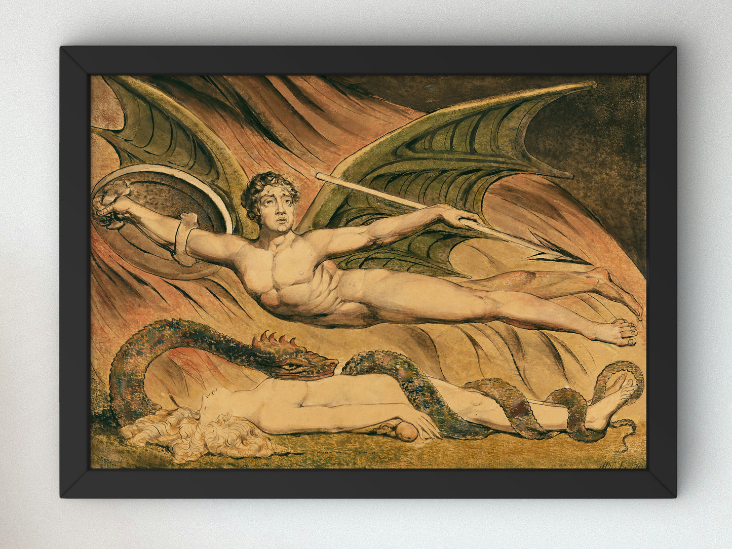 Satan Exulting over Eve by William Blake 1795, Wall Art Print, Fine Art Reproduction, Museum Quality Decor, Poster