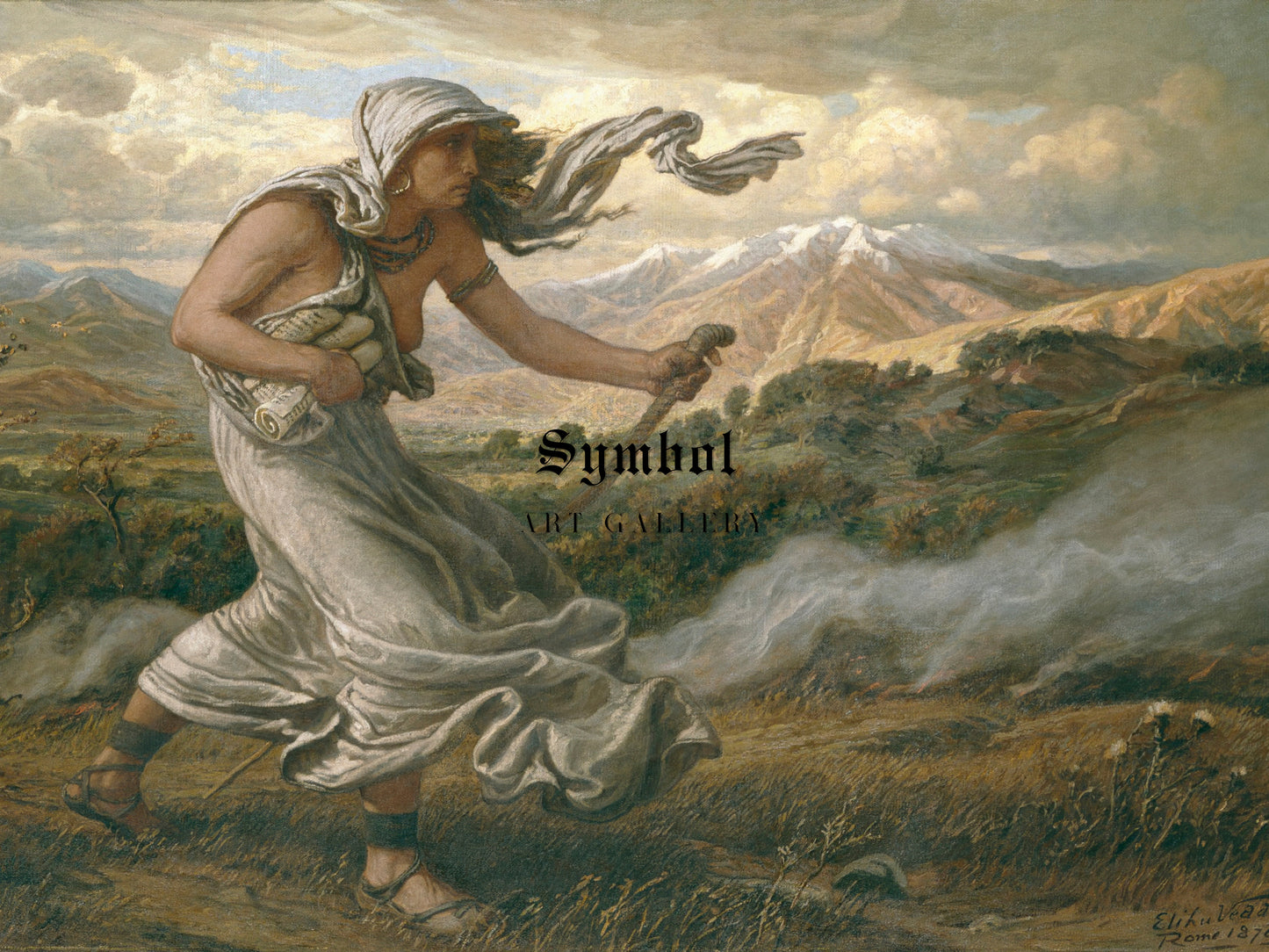 The Cumaean Sibyl by Elihu Vedder 1876, Wall Art Print, Fine Art Reproduction, Museum Quality Decor, Poster