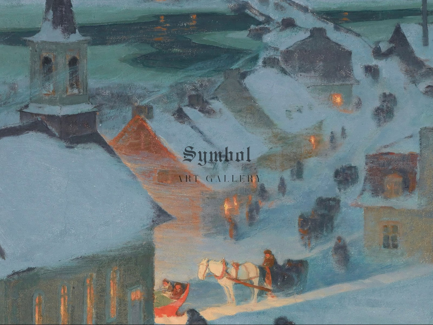 Christmas Mass by Clarence Gagnon 1928, Wall Art Print, Fine Art Reproduction, Museum Quality Decor, Poster