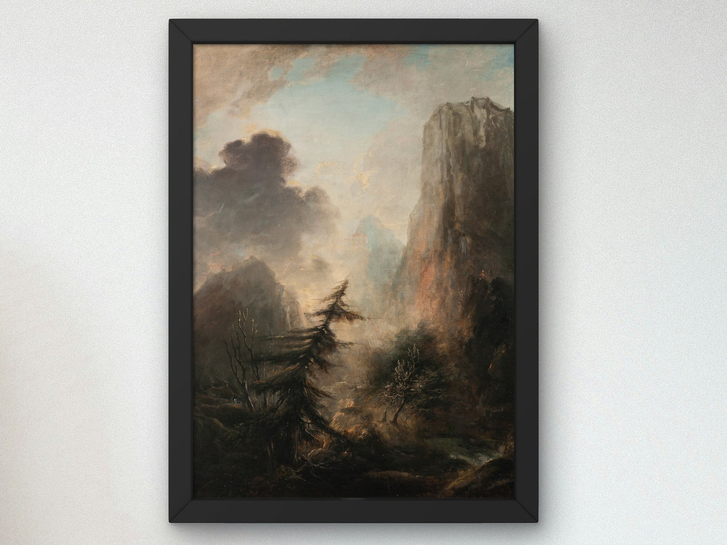 Romantic Landscape with Spruce by Elias Martin, Wall Art Print, Fine Art Reproduction, Museum Quality Decor, Poster