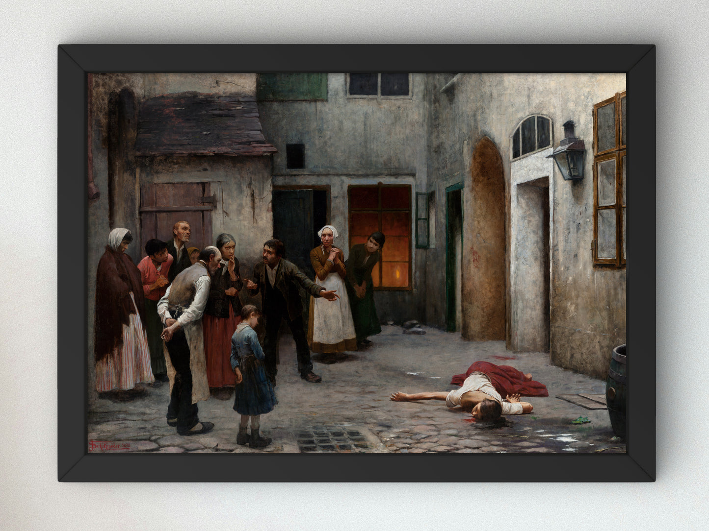 Murder in the House by Jakub Schikaneder 1889, Wall Art Print, Fine Art Reproduction, Museum Quality Decor, Poster