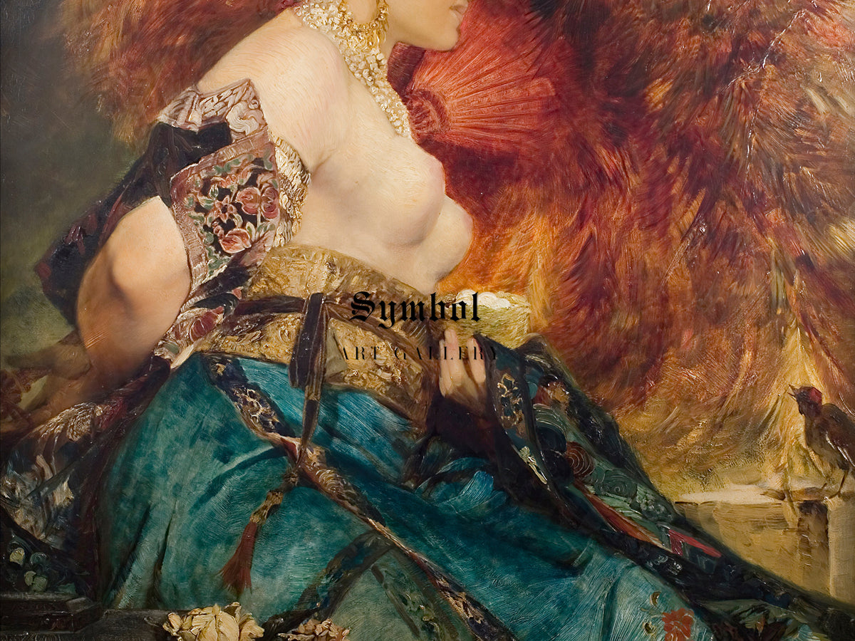The Japanese Woman by Hans Makart 1870, Wall Art Print, Fine Art Reproduction, Museum Quality Decor, Poster
