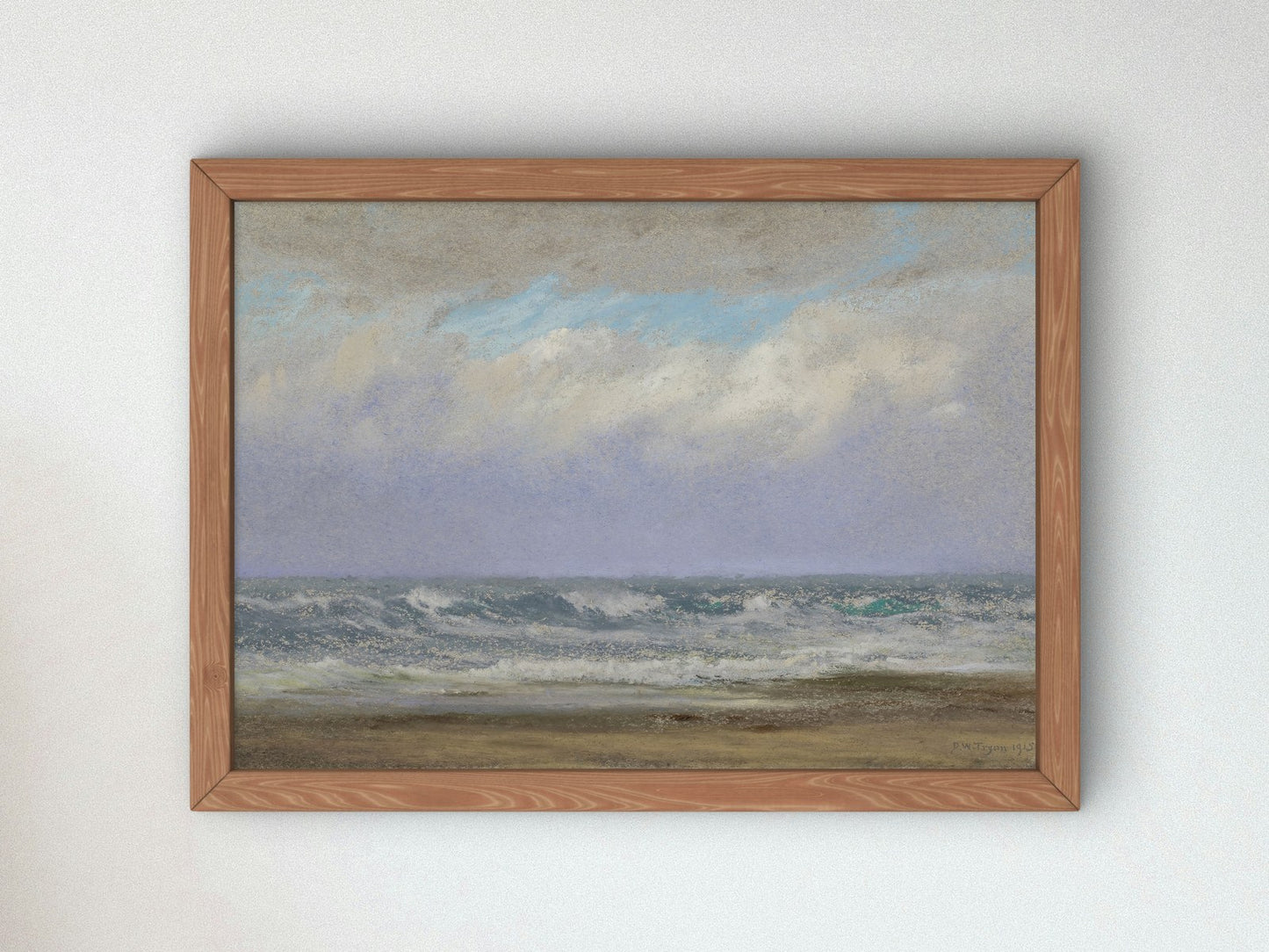 Drifting Clouds and Tumbling Sea by Dwight William Tryon 1915, Wall Art Print, Fine Art Reproduction, Museum Quality Decor, Poster