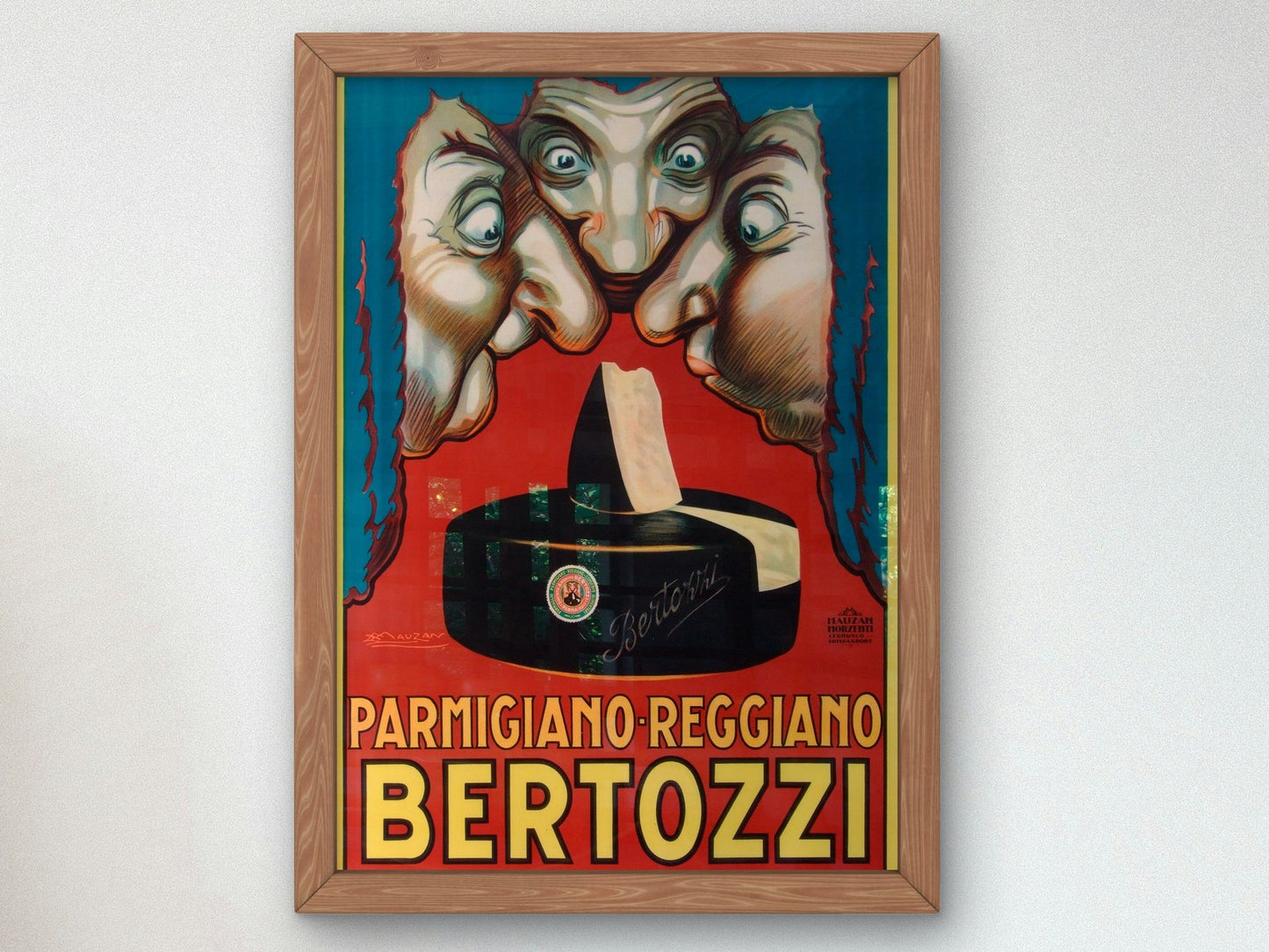 Parmigiano Reggiano Bertozzi Parma by Achille Mauzan 1930, Wall Art Print, Fine Art Reproduction, Museum Quality Decor, Poster