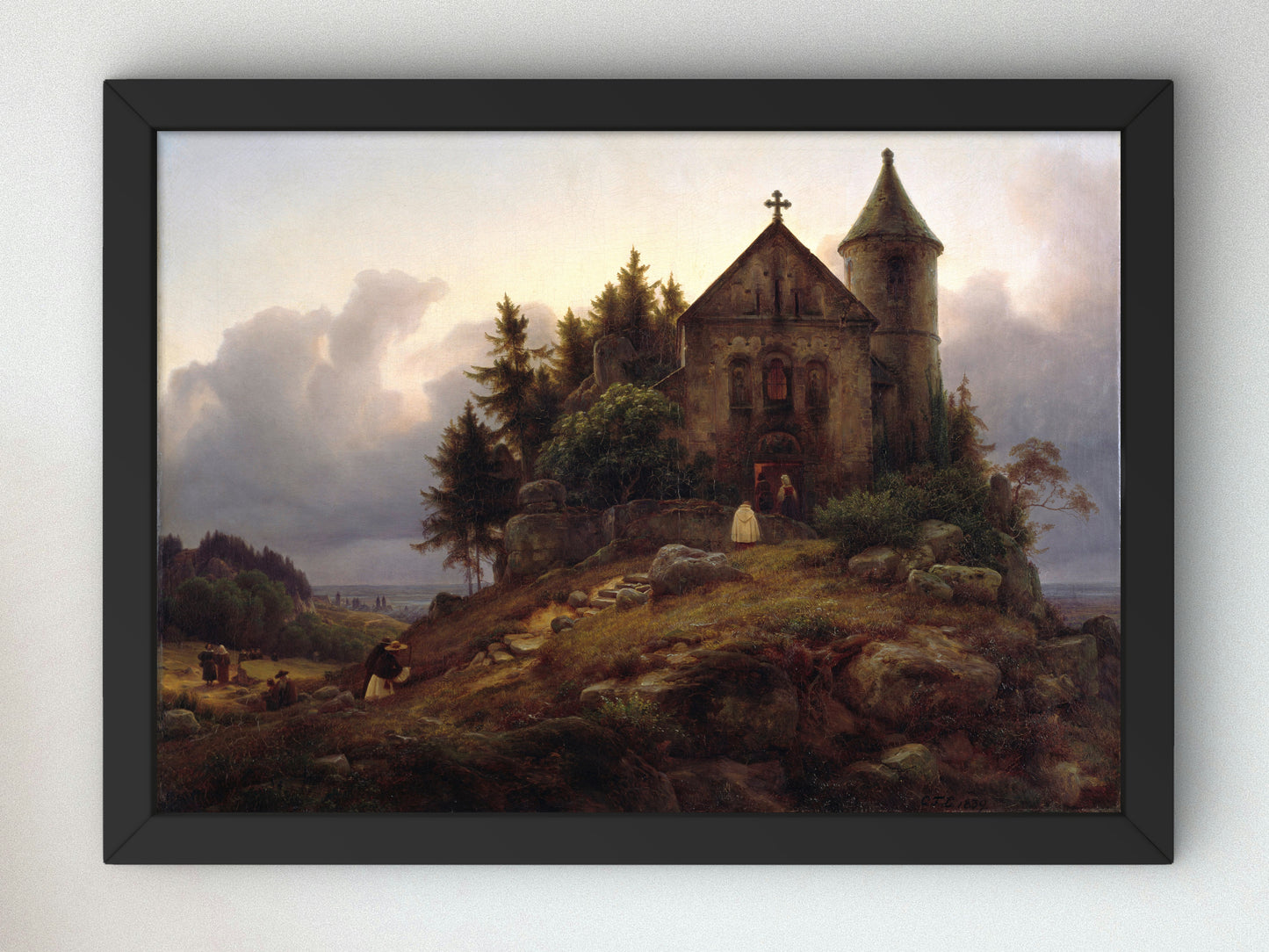 The Forest Chapel by Carl Friedrich Lessing 1839, Wall Art Print, Fine Art Reproduction, Museum Quality Decor, Poster