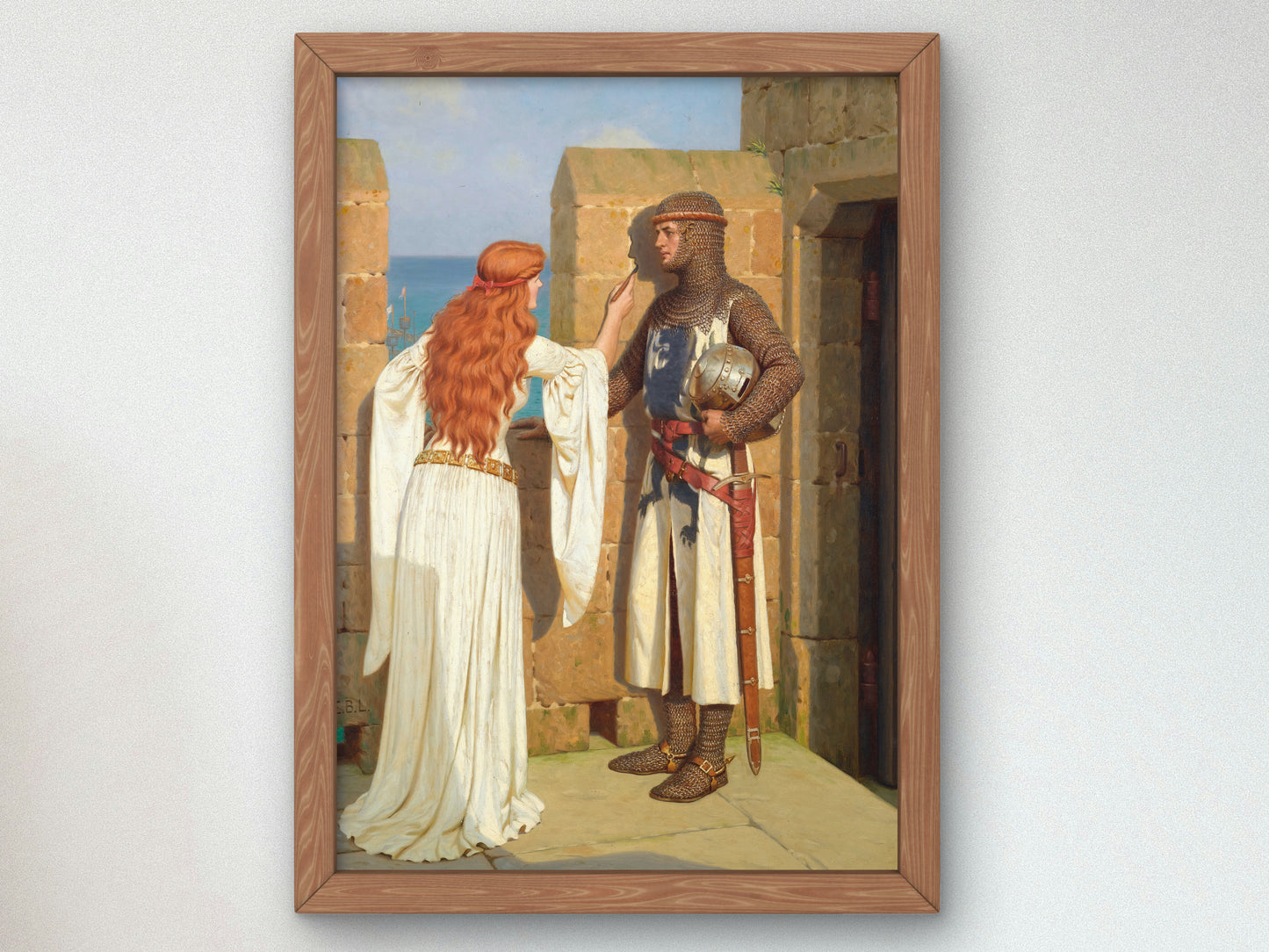 The Shadow by Edmund Blair Leighton 1909, Wall Art Print, Fine Art Reproduction, Museum Quality Decor, Poster
