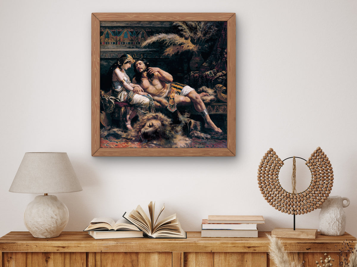 Samson and Delilah by José Echenagusía 1887, Wall Art Print, Fine Art Reproduction, Museum Quality Decor, Poster