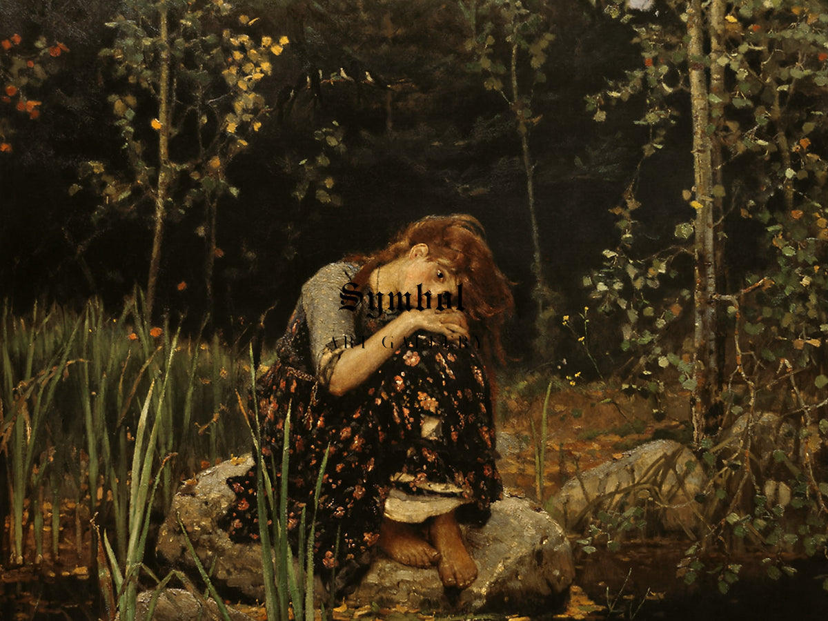 Alyonushka by Viktor Mikhailovich Vasnetsov 1881, Wall Art Print, Fine Art Reproduction, Museum Quality Decor, Poster