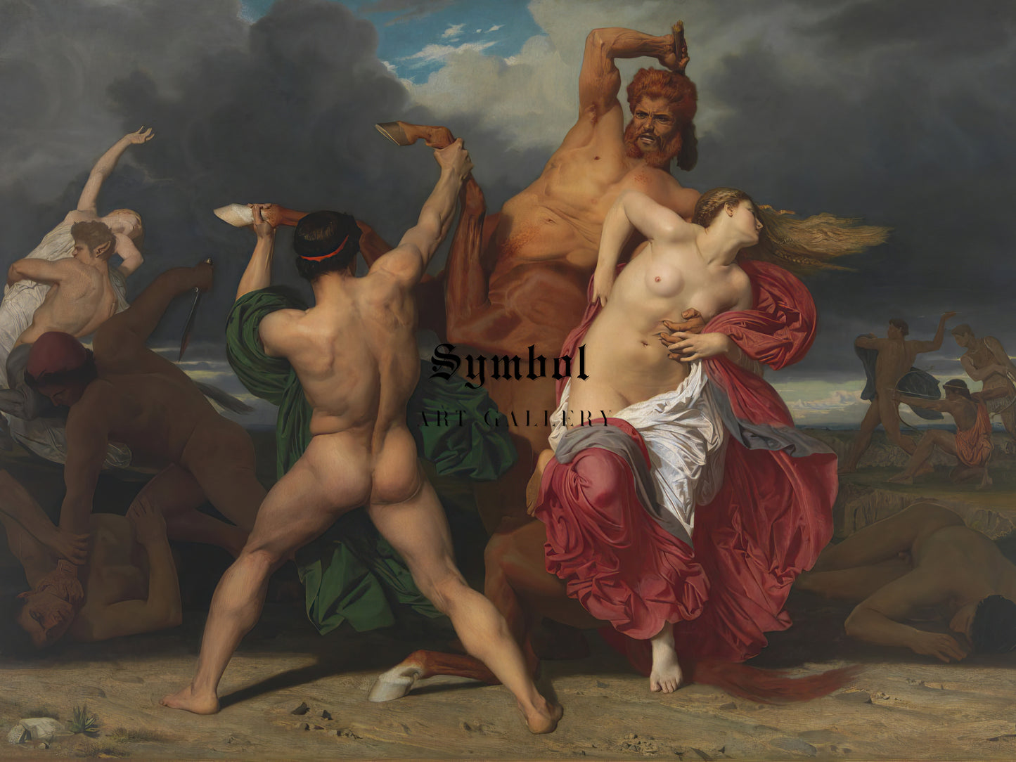 Battle of the Centaurs and the Lapiths by William Bouguereau 1852, Wall Art Print, Fine Art Reproduction, Museum Quality Decor, Poster