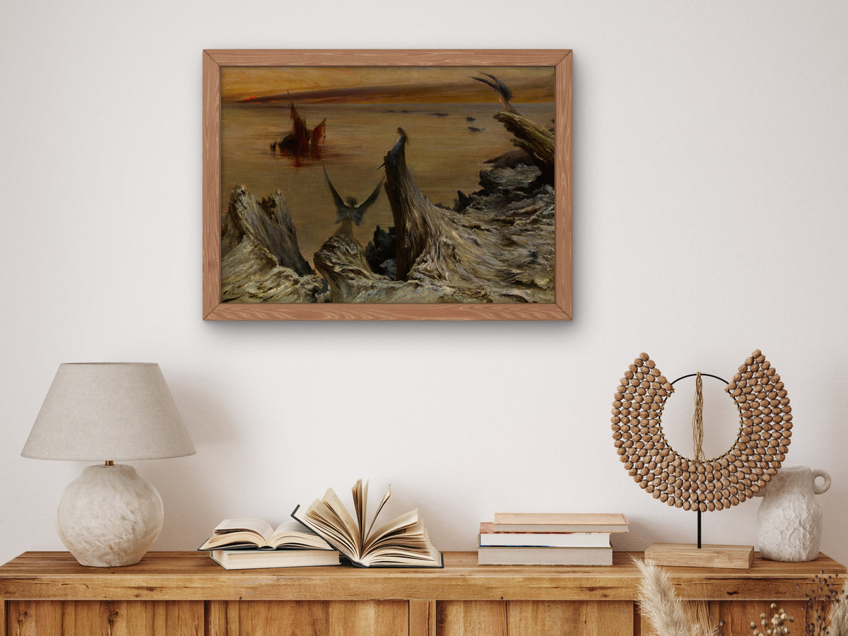 The Chimera at the Island of Sarah Bernhardt by Georges Jules Victor Clairin, Wall Art Print, Fine Art Reproduction, Museum Quality Decor
