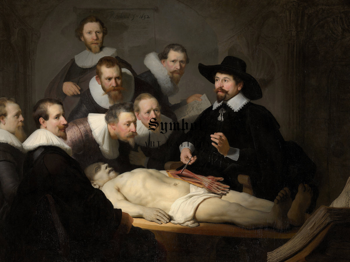 The Anatomy Lesson of Dr Nicolaes Tulp by Rembrandt van Rijn 1632, Wall Art Print, Fine Art Reproduction, Museum Quality Decor, Poster