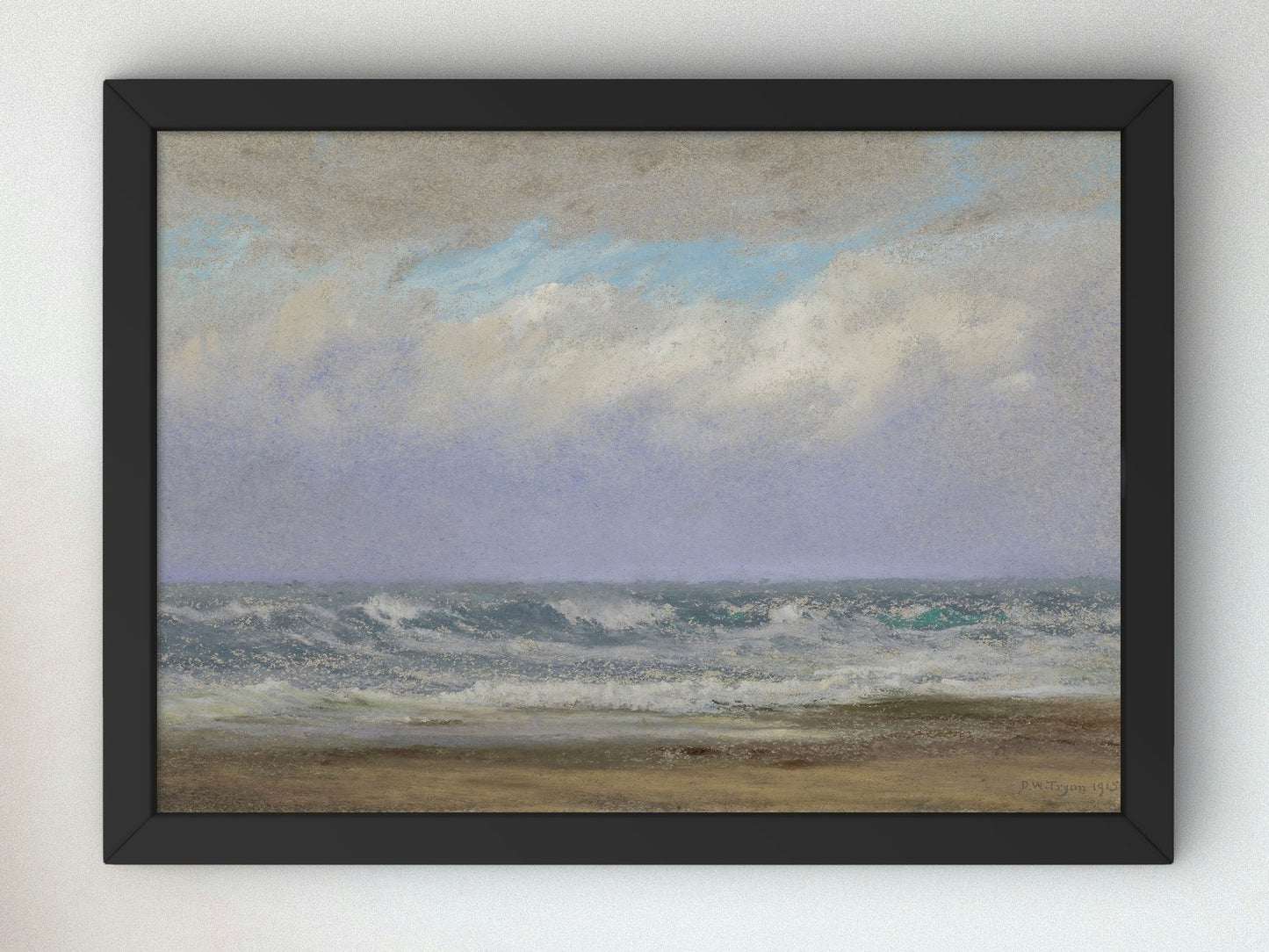 Drifting Clouds and Tumbling Sea by Dwight William Tryon 1915, Wall Art Print, Fine Art Reproduction, Museum Quality Decor, Poster