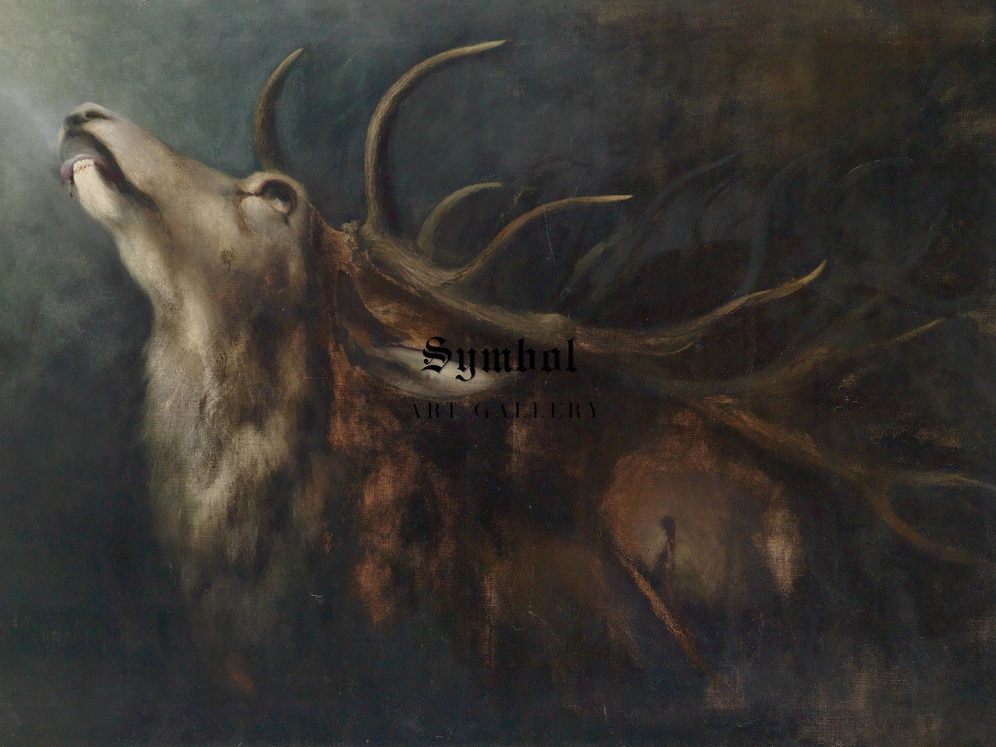Dying Deer by Karl Wilhelm Diefenbach 1899, Wall Art Print, Fine Art Reproduction, Museum Quality Decor, Poster