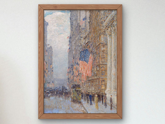 Flags on the Waldorf by Childe Hassam 1916, Wall Art Print, Fine Art Reproduction, Museum Quality Decor, Poster