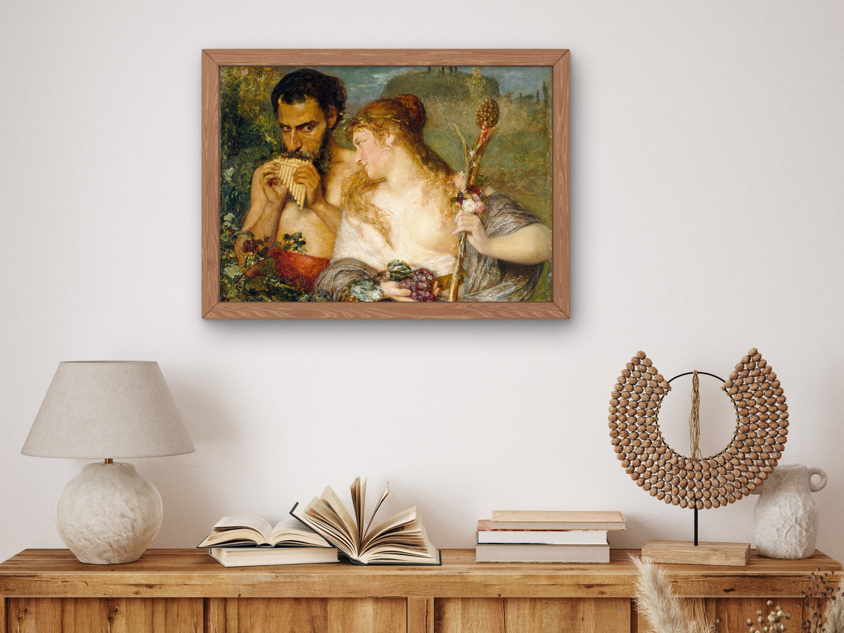 Nymph and Faun by Ernst Josephson 1878, Wall Art Print, Fine Art Reproduction, Museum Quality Decor, Poster