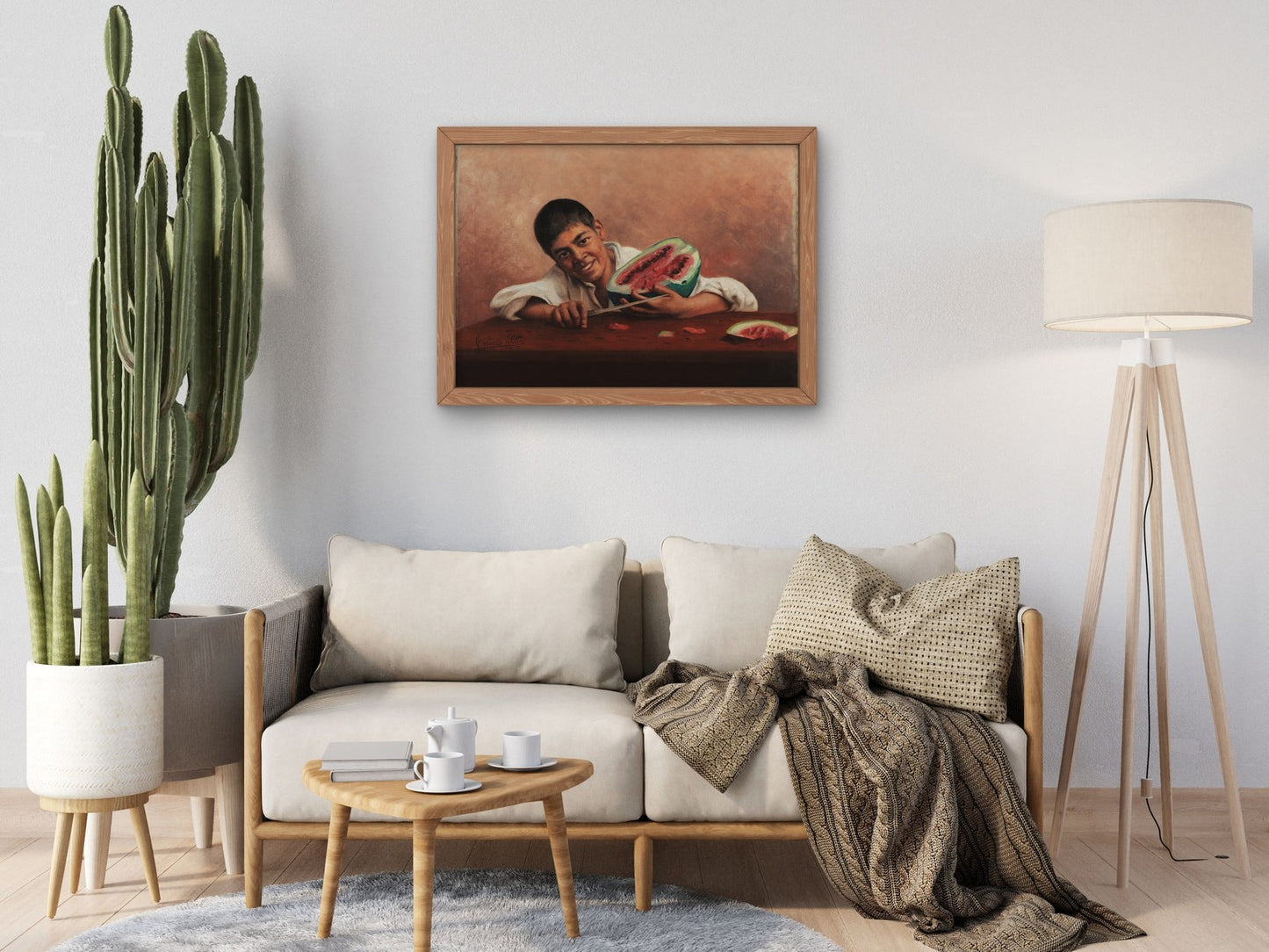 Boy with Watermelon by Estêvão Silva 1889, Wall Art Print, Fine Art Reproduction, Museum Quality Decor, Poster