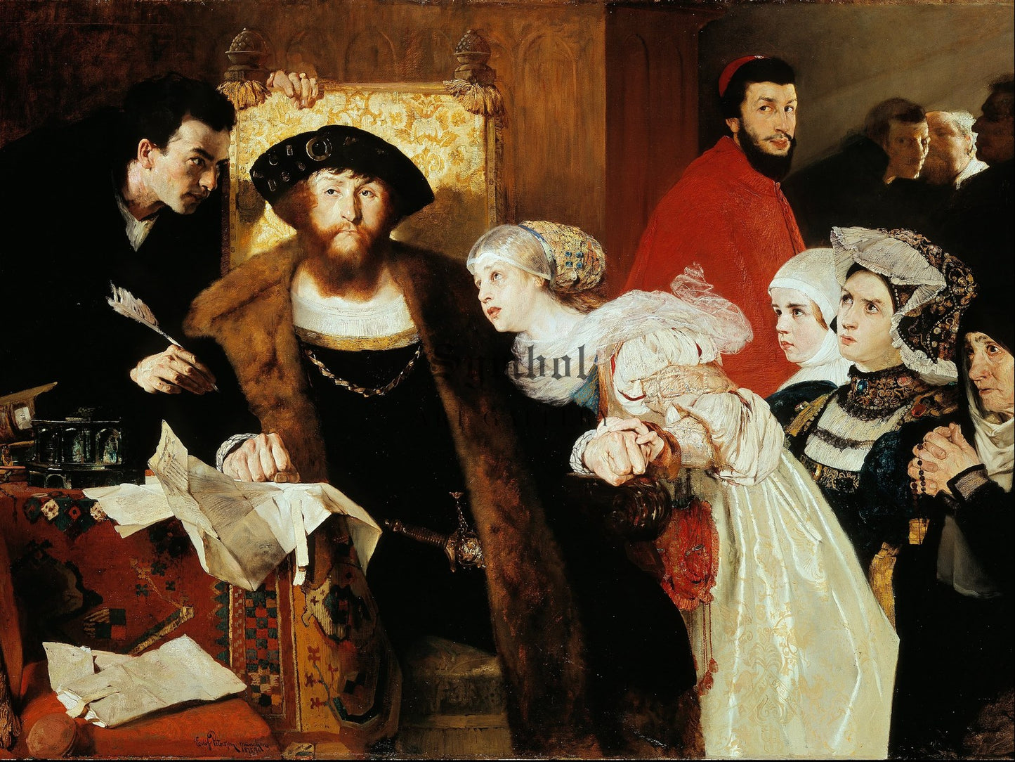 Christian II Signing the Death Warrant of Torben Oxe by Eilif Peterssen 1875, Wall Art Print, Fine Art Reproduction, Museum Quality Decor
