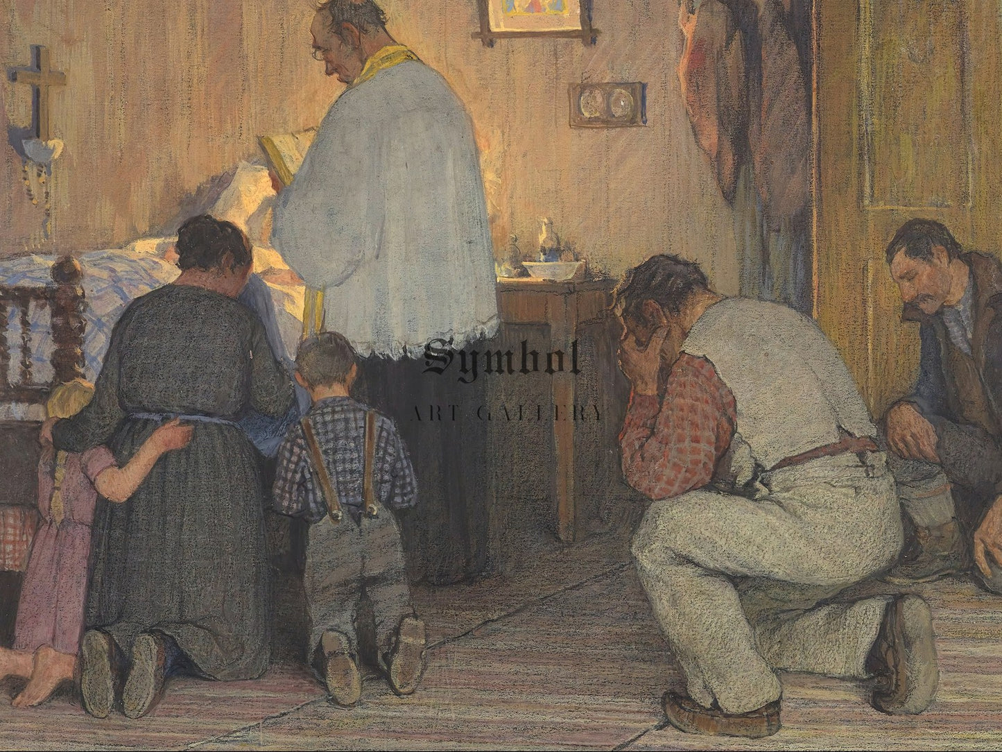 Last Rites by Clarence Gagnon 1928, Wall Art Print, Fine Art Reproduction, Museum Quality Decor, Poster