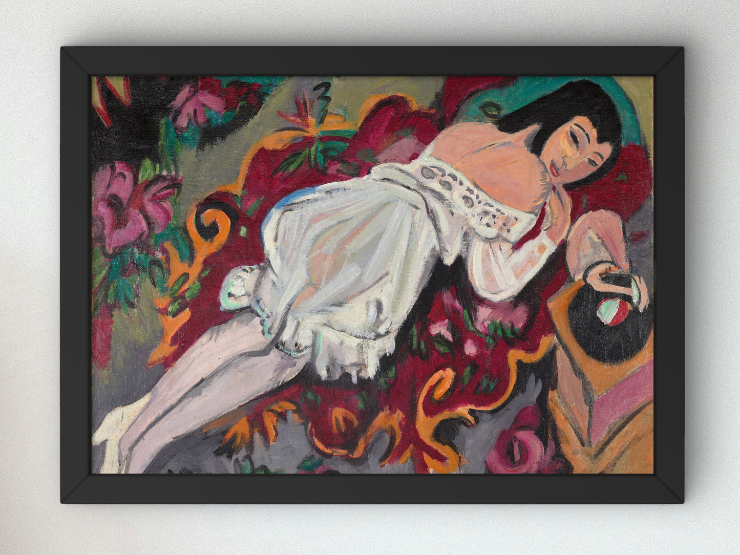 Girl in White Chemise by Ernst Ludwig Kirchner 1914, Wall Art Print, Fine Art Reproduction, Museum Quality Decor, Poster