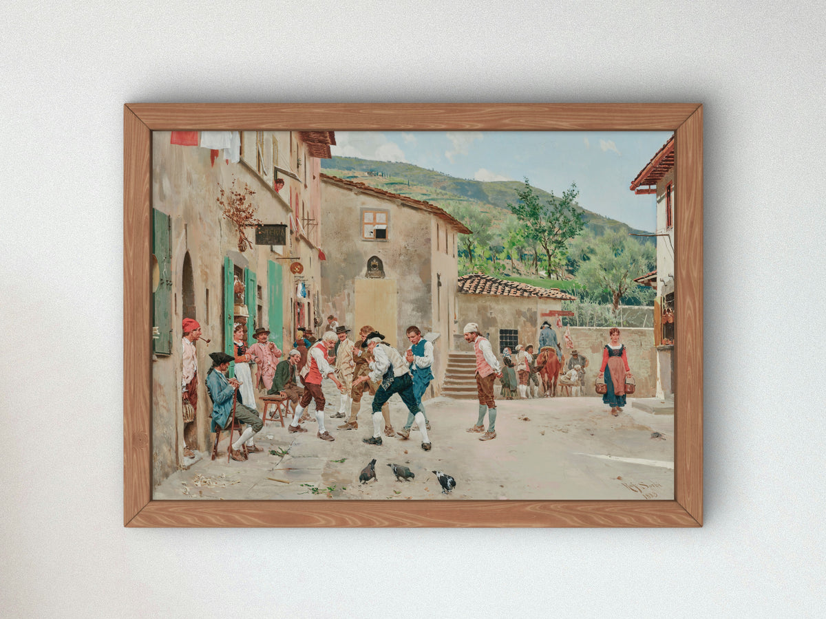 A Game of Morra by Raffaello Sorbi 1883, Wall Art Print, Fine Art Reproduction, Museum Quality Decor, Poster