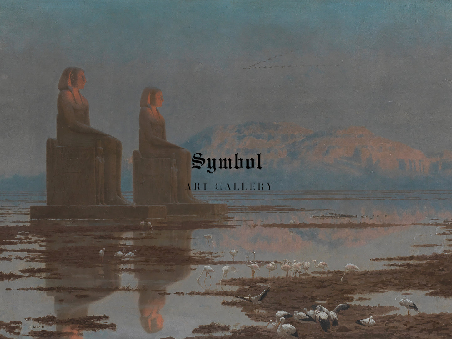 The Nile in Flood, Thebes by Jean Léon Gérôme 1868, Wall Art Print, Fine Art Reproduction, Museum Quality Decor, Poster