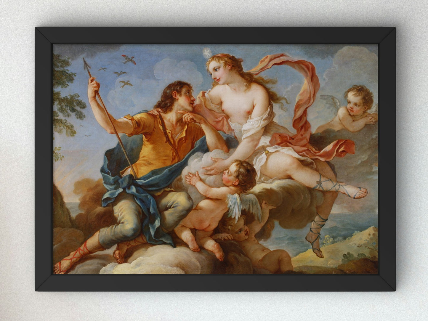 Venus and Adonis or Aurora and Cephalus by Charles Joseph Natoire 1750, Wall Art Print, Fine Art Reproduction, Museum Quality Decor, Poster