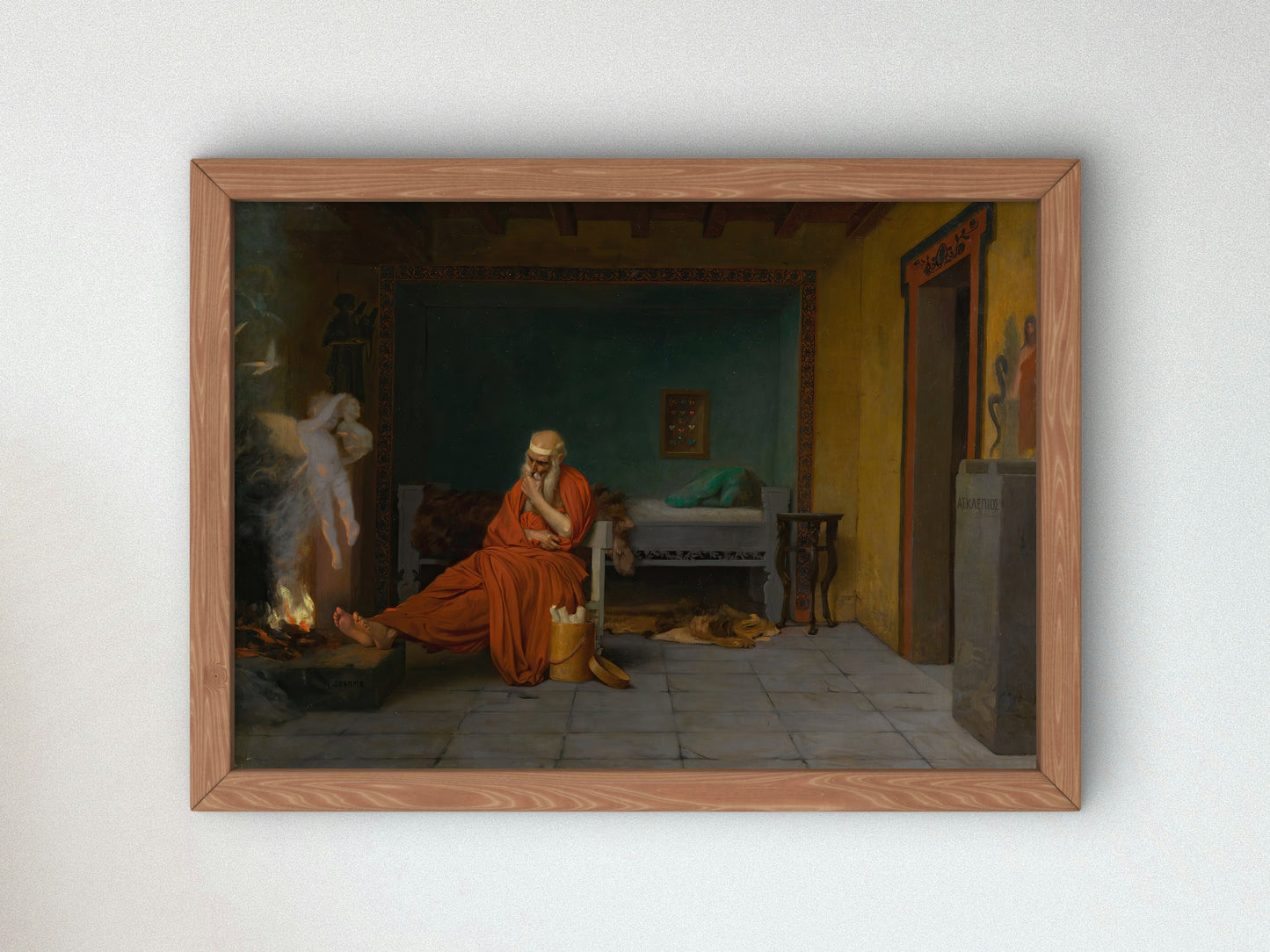 The Poet Dreams of Cupid By the Fire by Jean Léon Gérôme, Wall Art Print, Fine Art Reproduction, Museum Quality Decor, Poster