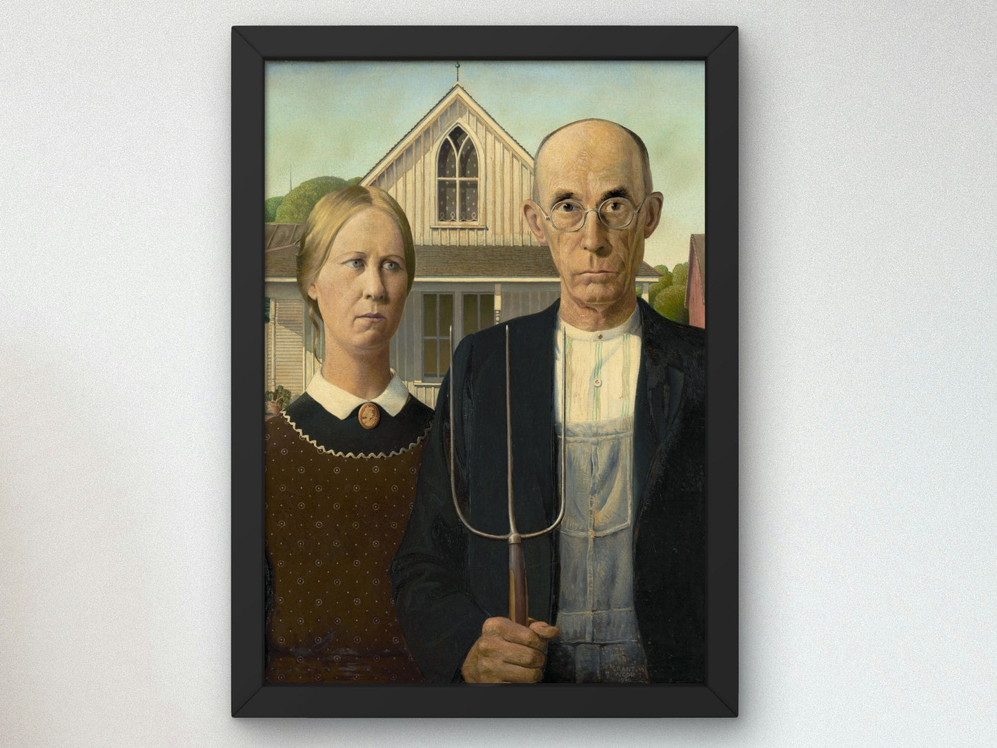 American Gothic by Grant Wood 1930, Wall Art Print, Fine Art Reproduction, Museum Quality Decor, Poster