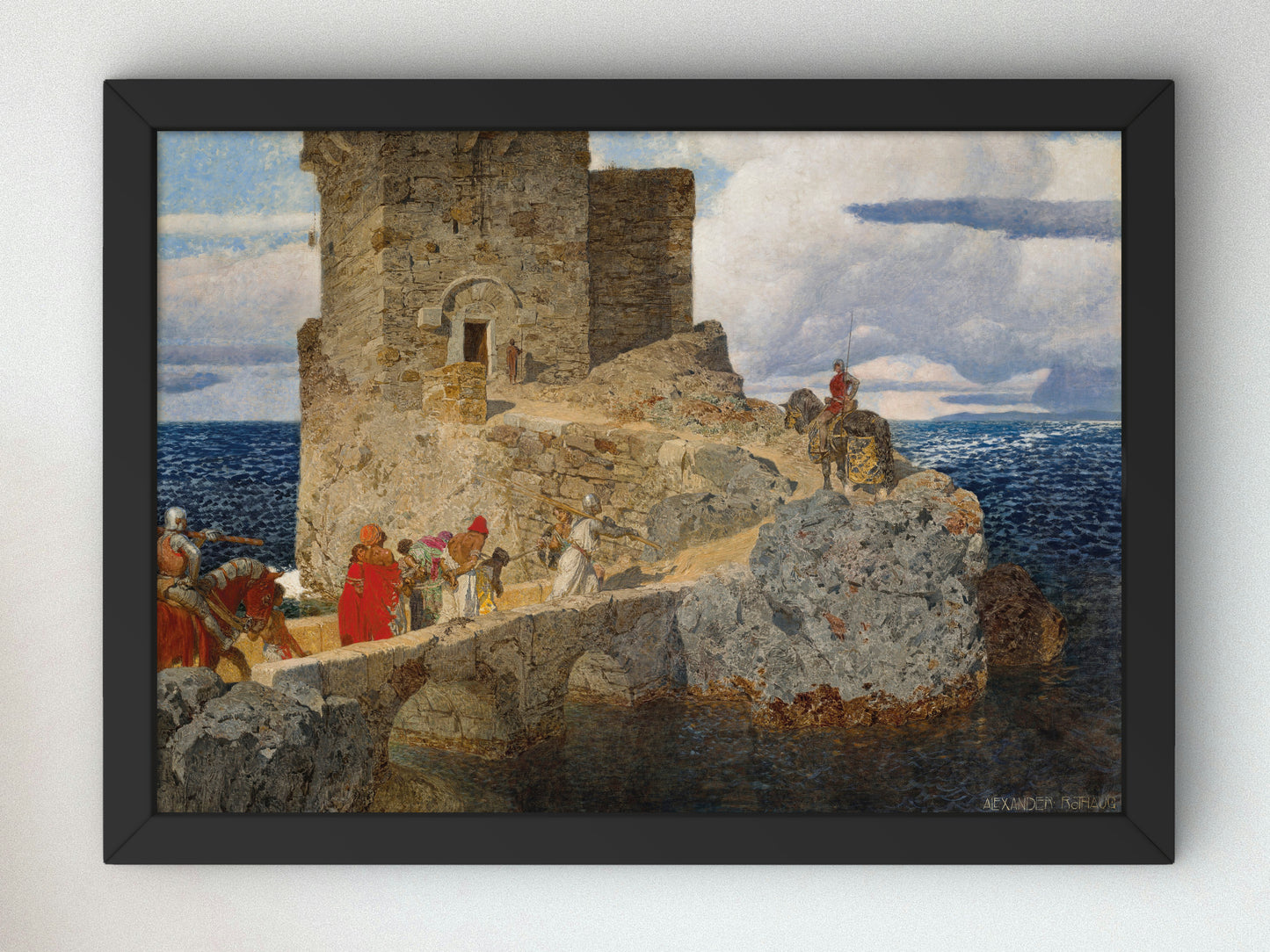 Moorish Tower on the Spanish Coast by Alexander Rothaug, Wall Art Print, Fine Art Reproduction, Museum Quality Decor, Poster