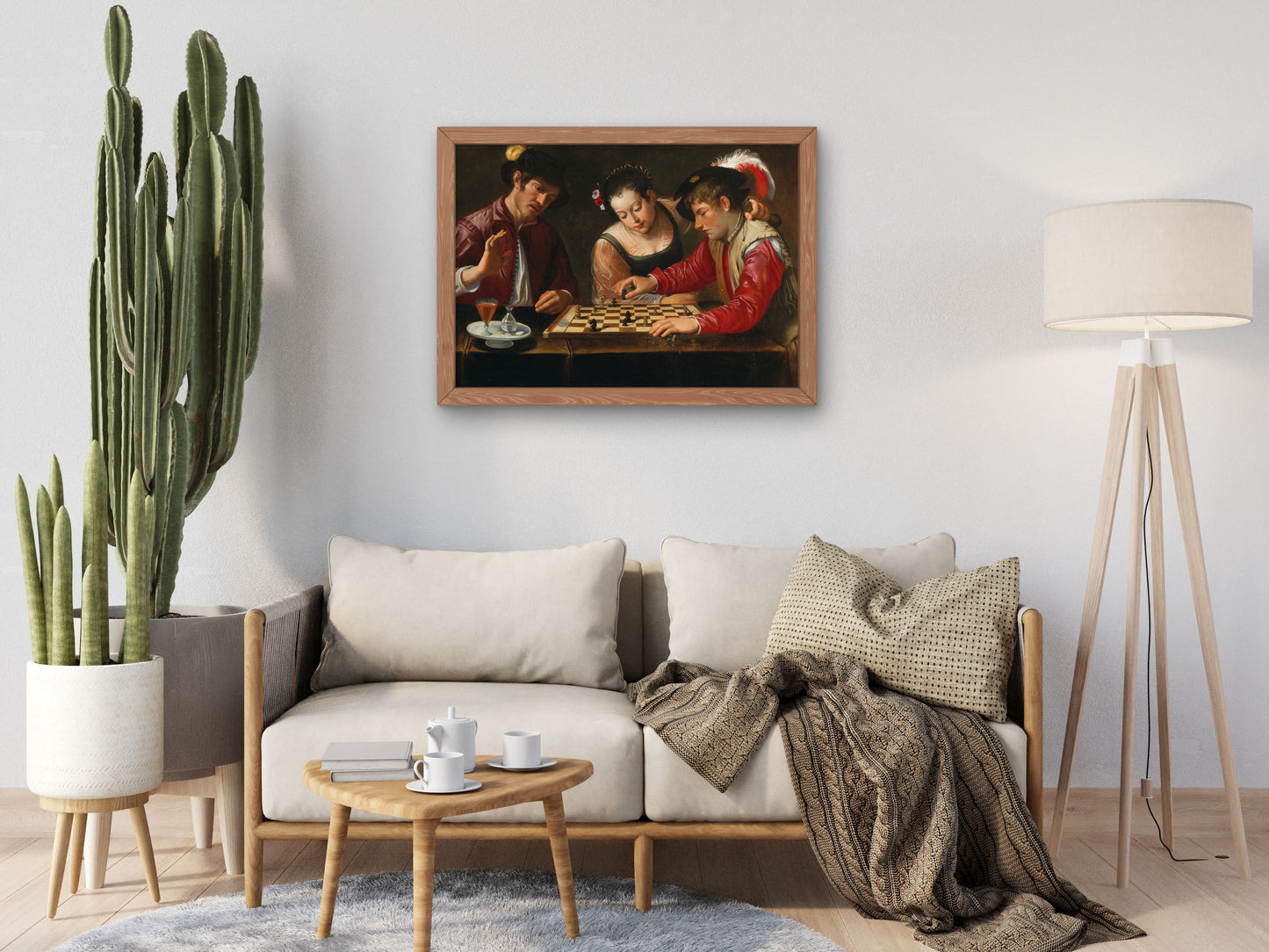 Chess Players by Follower of Caravaggio, Wall Art Print, Fine Art Reproduction, Museum Quality Decor, Poster