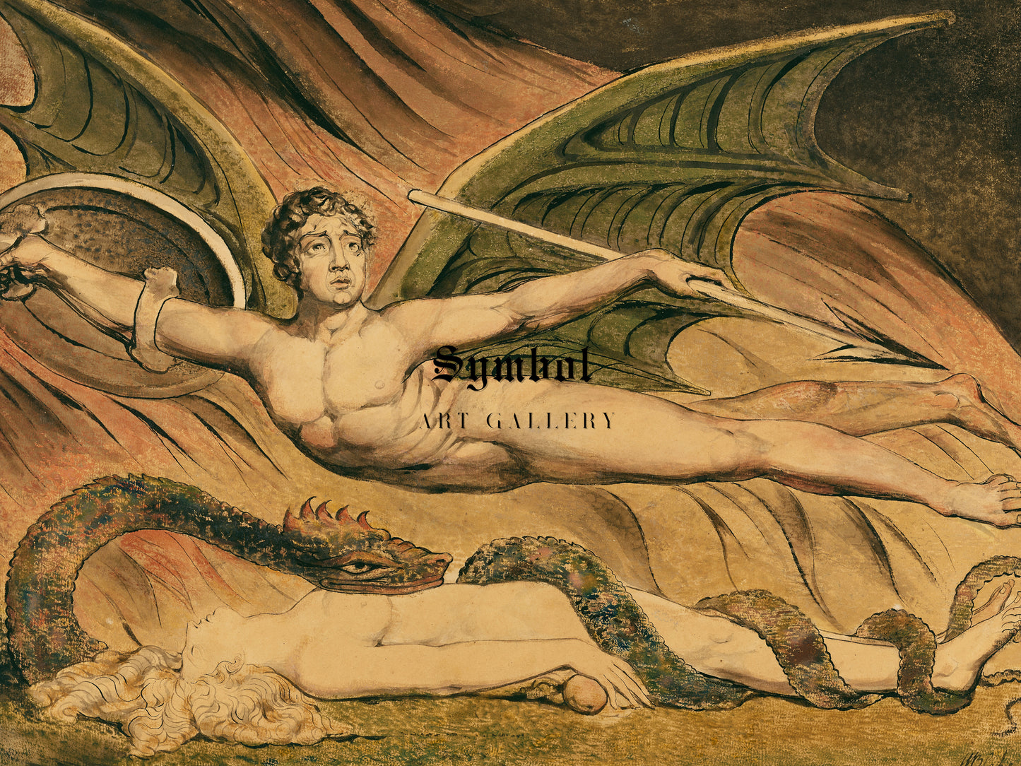 Satan Exulting over Eve by William Blake 1795, Wall Art Print, Fine Art Reproduction, Museum Quality Decor, Poster