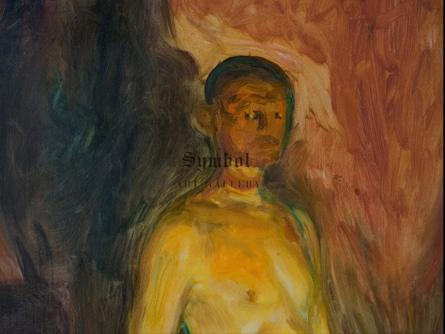 Self Portrait in Hell by Edvard Munch 1903, Wall Art Print, Fine Art Reproduction, Museum Quality Decor, Poster