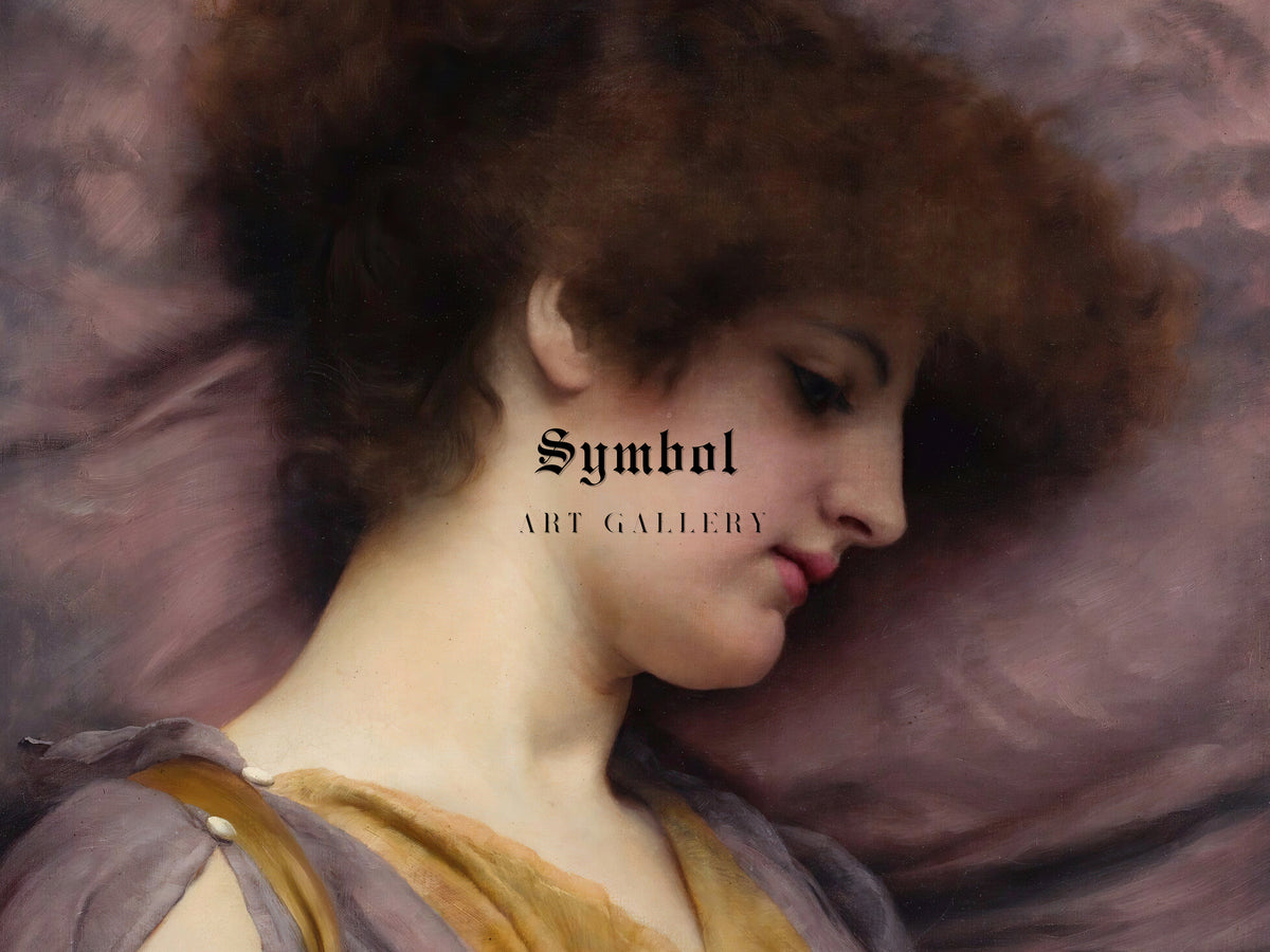 Far Away Thoughts by John William Godward 1892, Wall Art Print, Fine Art Reproduction, Museum Quality Decor, Poster